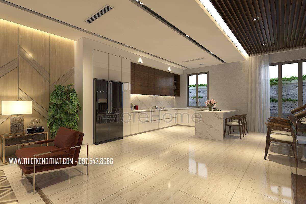 Thiết kế nội thất phòng bếp hiện đại, đơn giản cho nhà phốbiệt thự Thiết kế phòng bếp đẹp và sang trọng