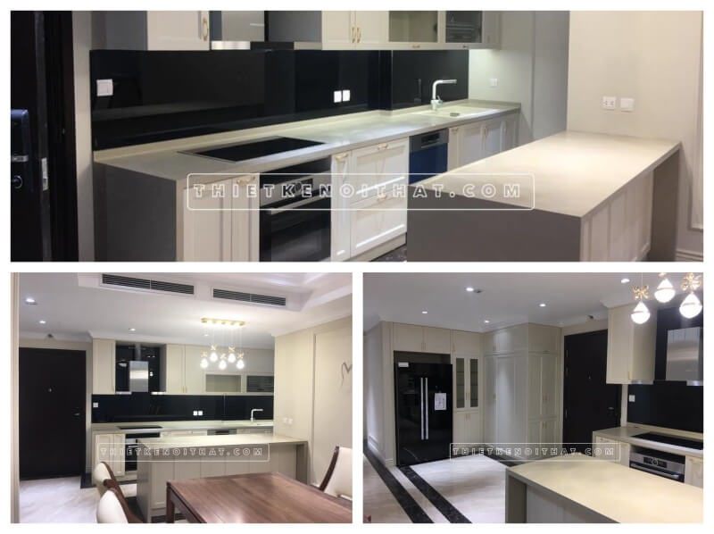 Công trình thi công nhà bếp phòng bếp tân cổ điển hiện đại được thực hiện tại chung cư Dcapital Trần Duy Hưng Cầu Giấy Hà Nội.